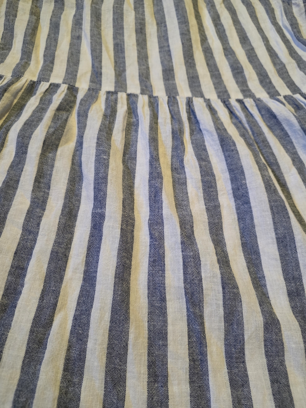 beachlunchlounge Blue and White Striped Tiered Sleeveless Dress - Picture 2 of 5